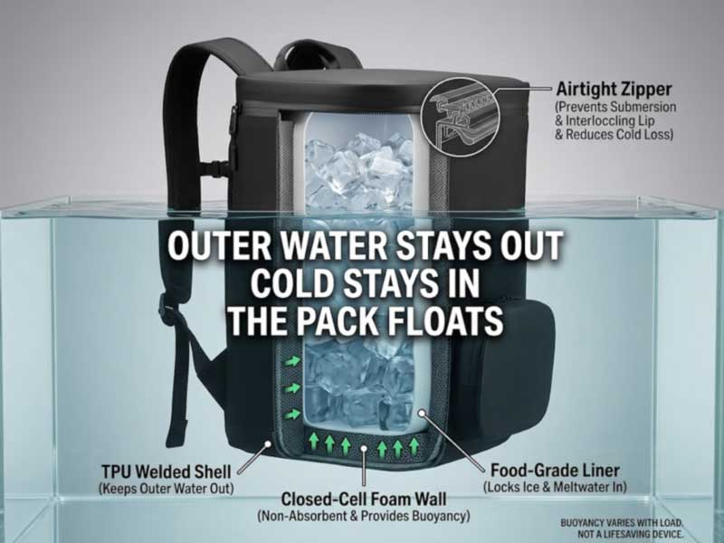 Mochilas isoladas à prova d'água: retenção de frio e submersão total