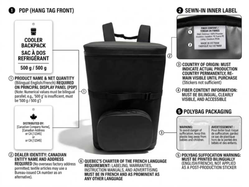 Fornecedor de bolsas térmicas para o Canadá